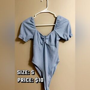 Blue Ribbed One Piece